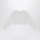 Il Gufo Short wrap cardigan white milk