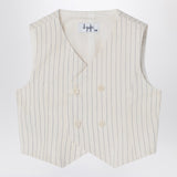 Il Gufo Double-breasted vest in pinstriped cotton