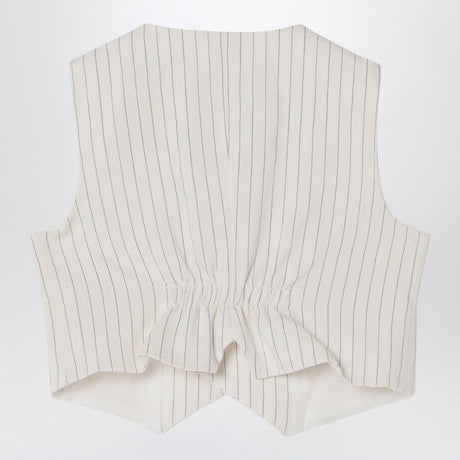 Il Gufo Double-breasted vest in pinstriped cotton