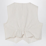 Il Gufo Double-breasted vest in pinstriped cotton