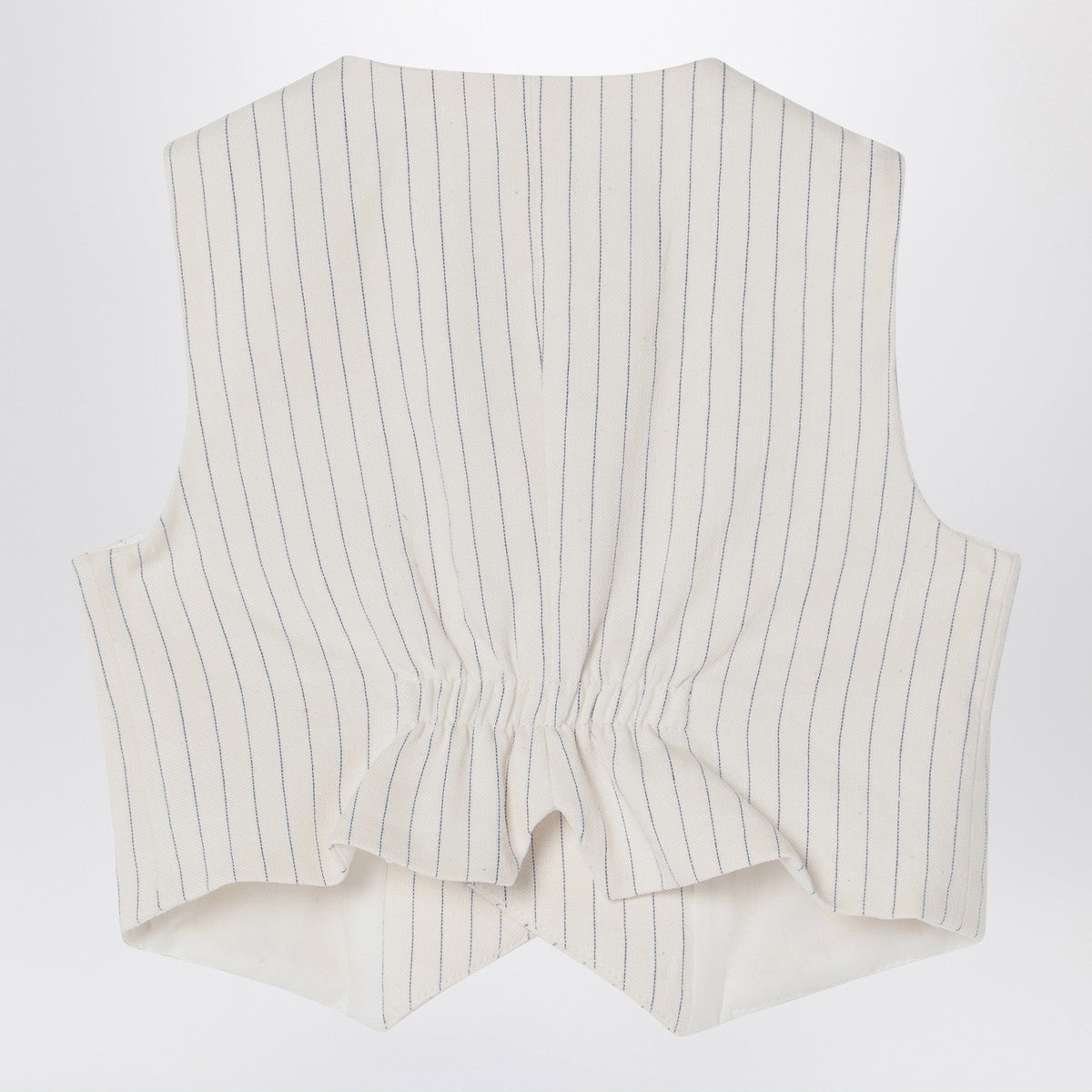 Il Gufo Double-breasted vest in pinstriped cotton