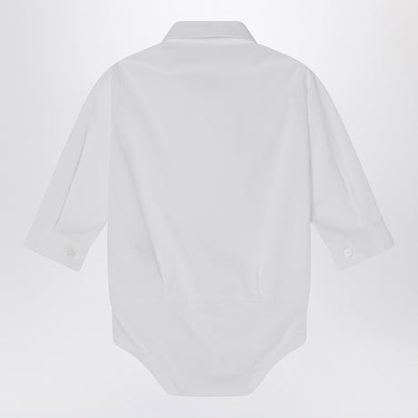 Il Gufo White cotton shirt bodysuit