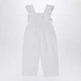 Il Gufo White linen overall with ruffles