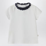 Il Gufo White T-shirt with frayed neckline