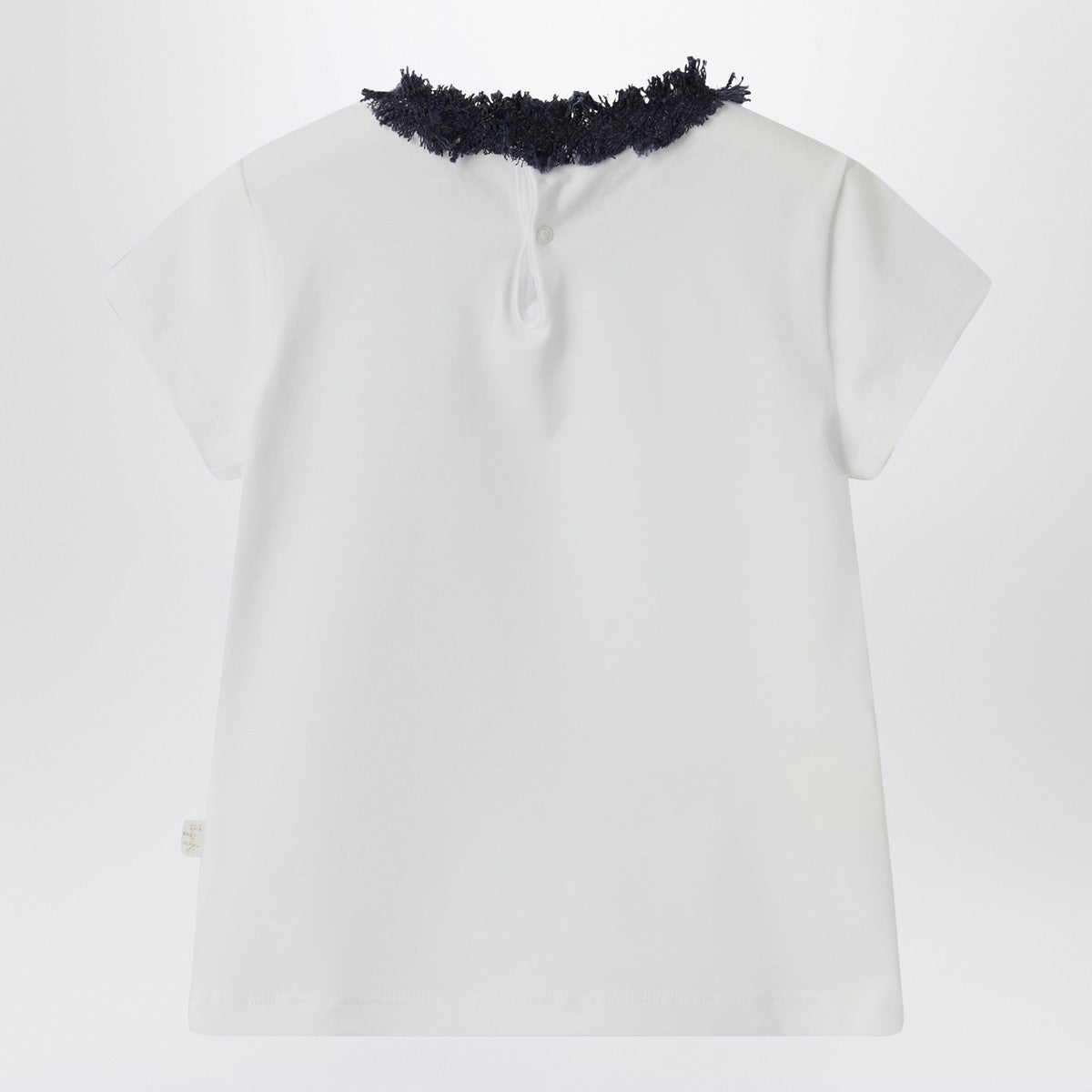 Il Gufo White T-shirt with frayed neckline