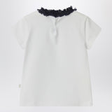 Il Gufo White T-shirt with frayed neckline