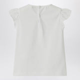 Il Gufo White T-shirt with ruffled sleeves