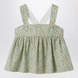 Il Gufo Forest green top in Liberty fabric