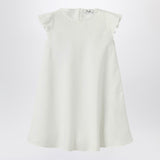 Il Gufo White linen dress with ruffles