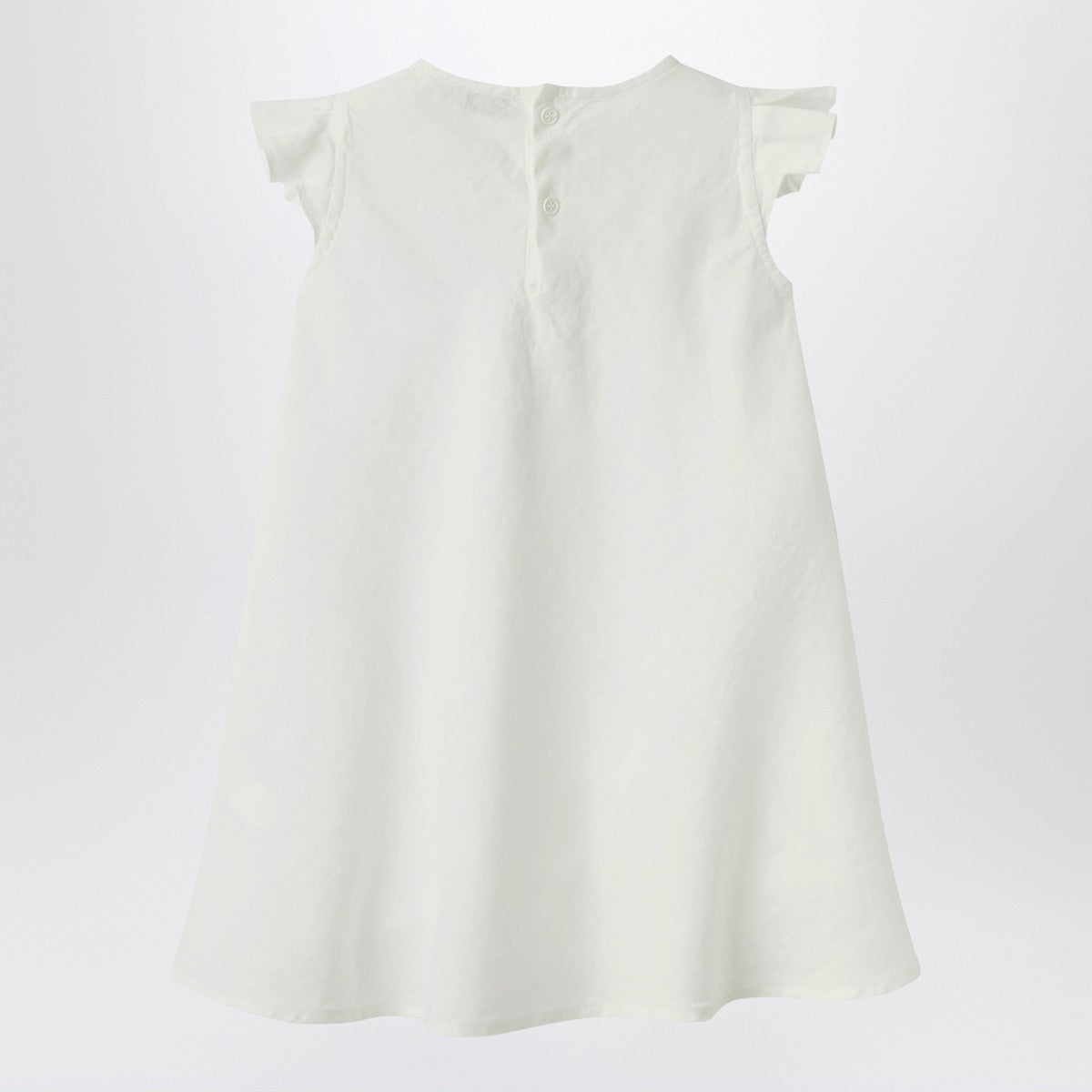 Il Gufo White linen dress with ruffles