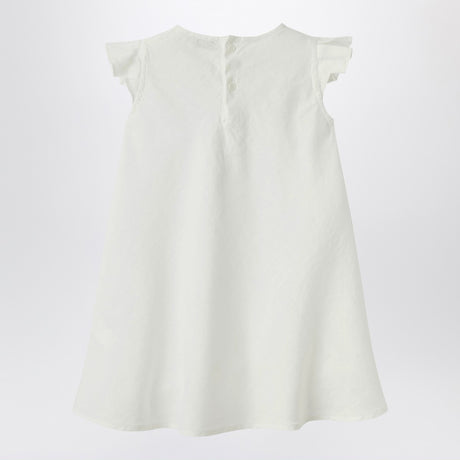 Il Gufo White linen dress with ruffles