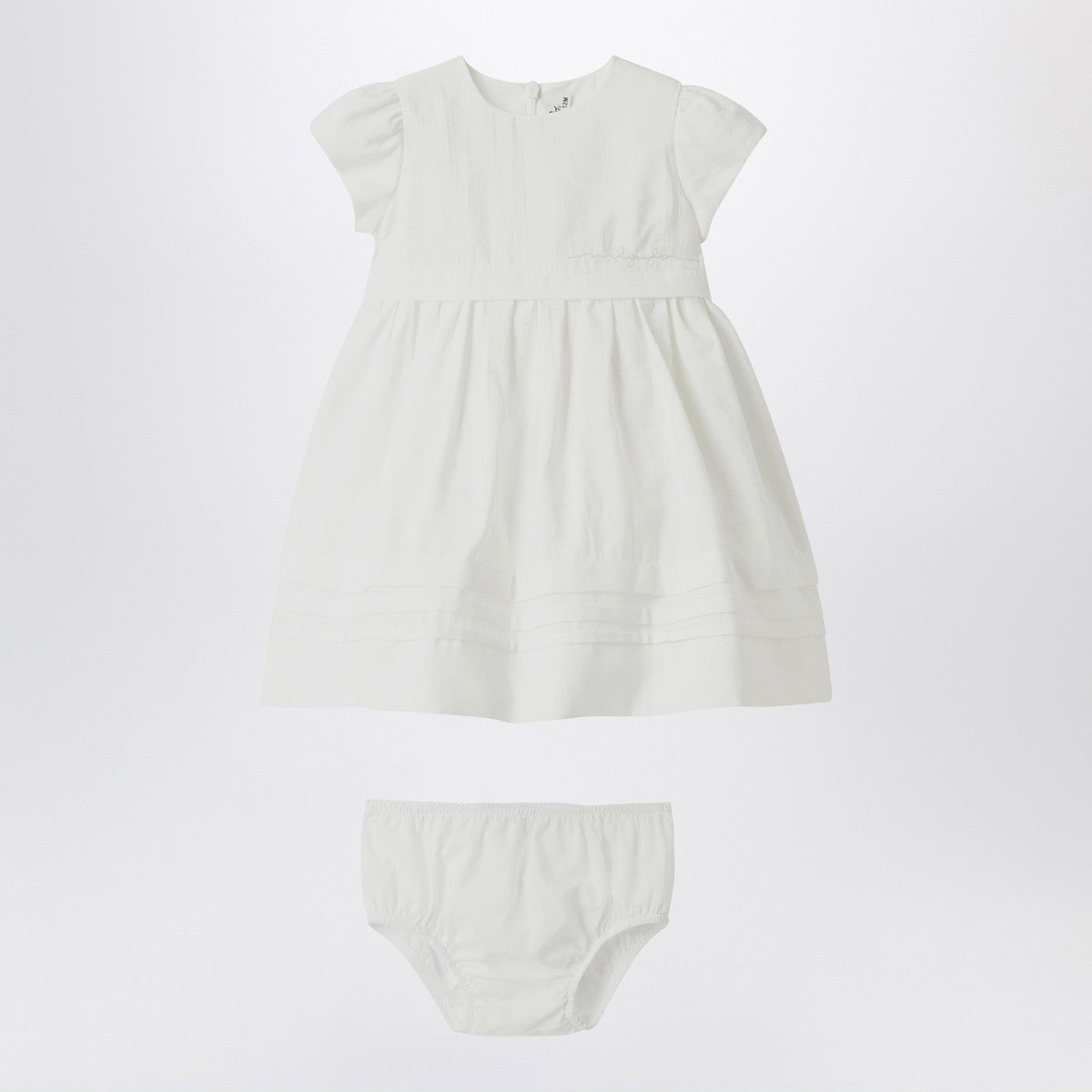 Il Gufo White dress with culotte in viscose poplin