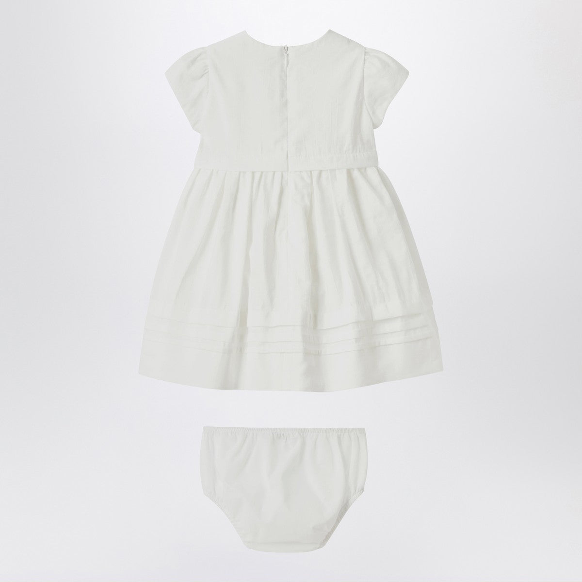 Il Gufo White dress with culotte in viscose poplin