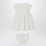 Il Gufo White dress with culotte in viscose poplin