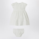 Il Gufo White dress with culotte in viscose poplin