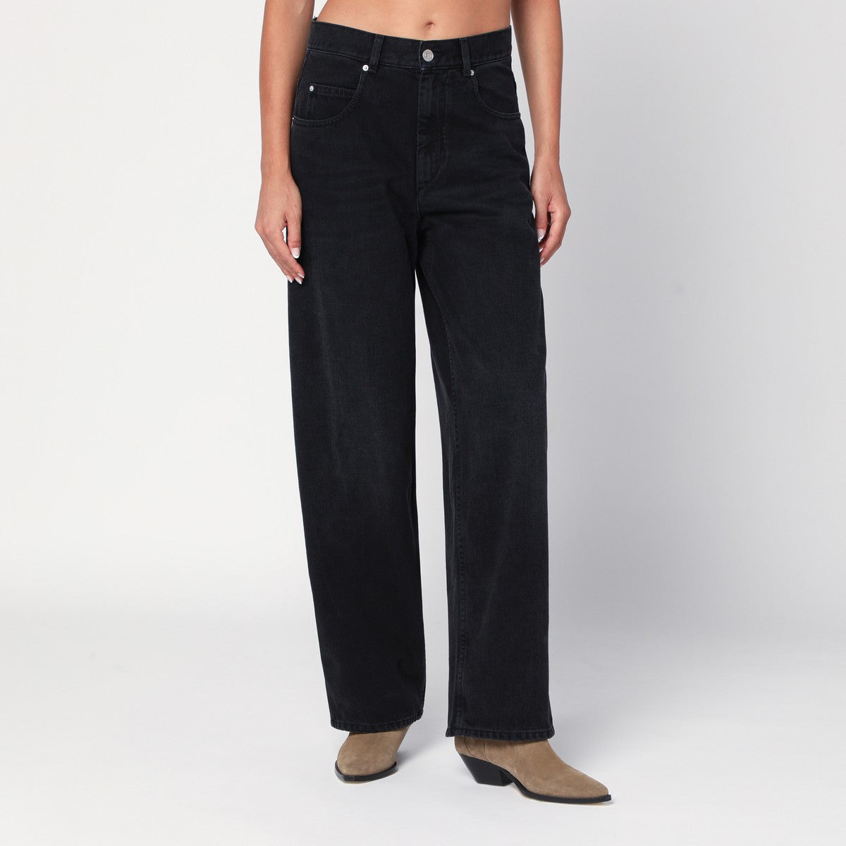 ISABEL MARANT Faded-effect black jeans