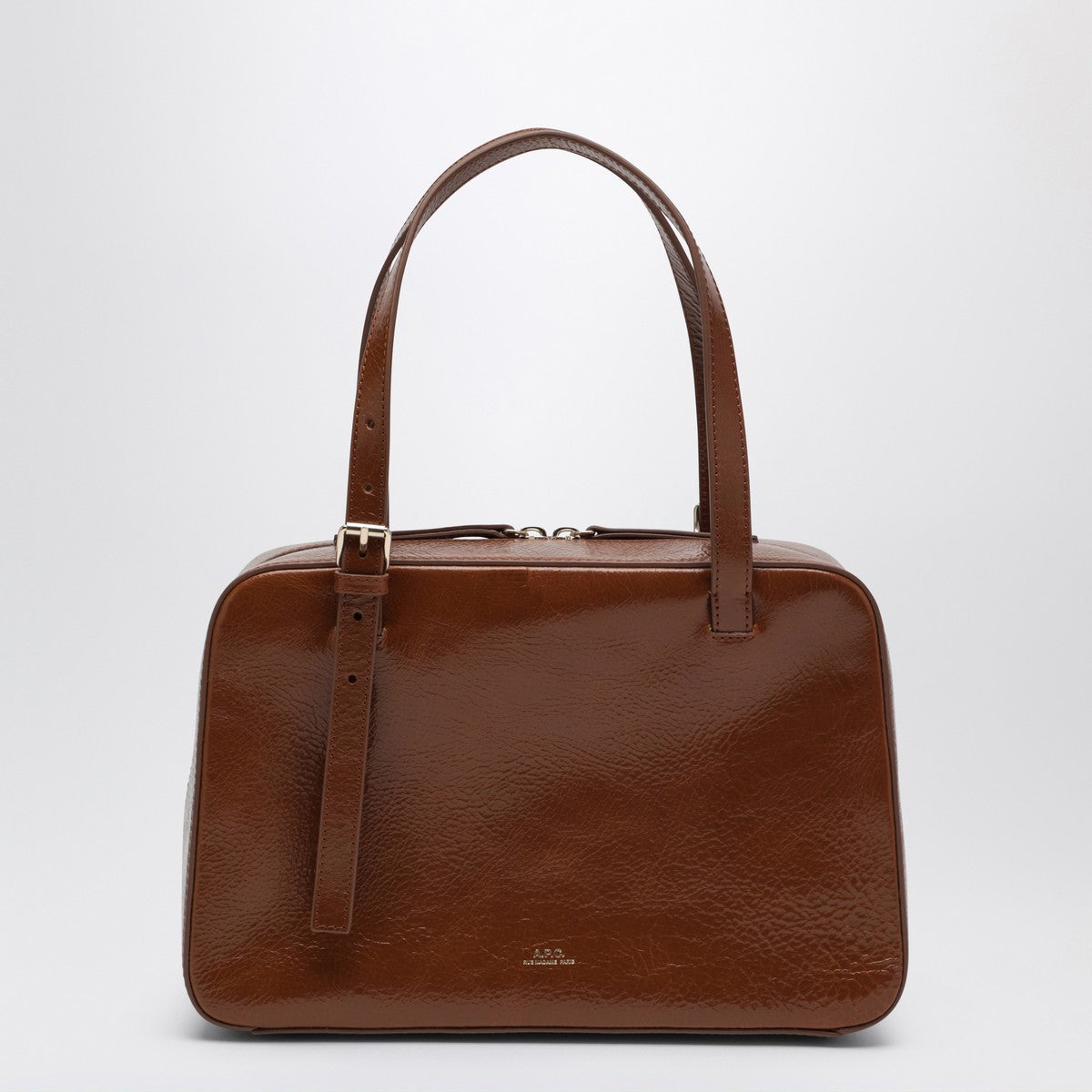 A.P.C. Virginia Box bag coffee color in leather