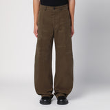 Dsquared2 Military green wide trousers with wear