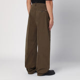 Dsquared2 Military green wide trousers with wear