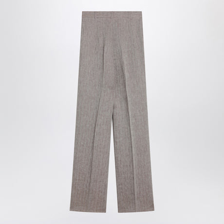 Max Mara Studio Beige straight linen pants