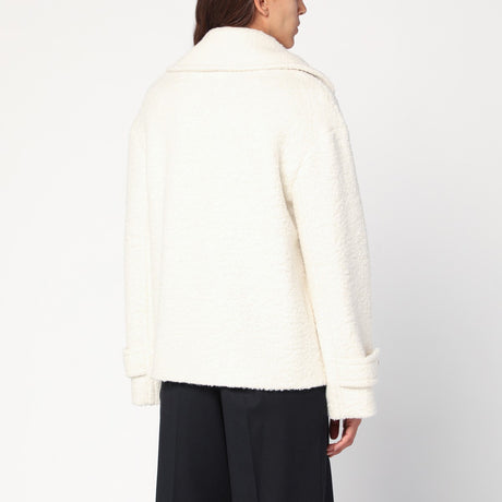 Tagliatore Short cream alpaca-blend coat