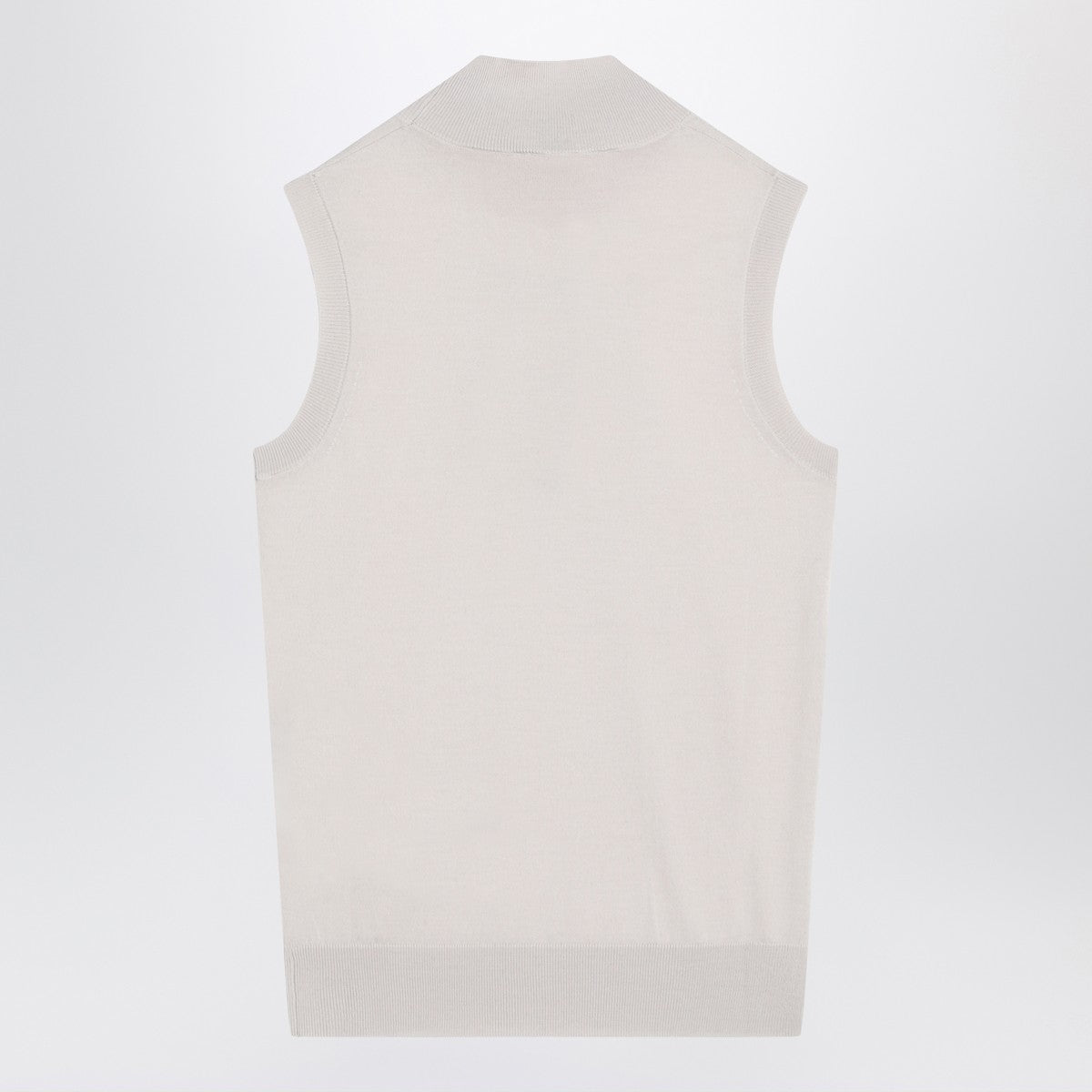 S Max Mara White turtleneck vest in wool