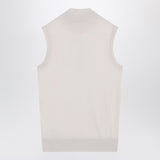 S Max Mara White turtleneck vest in wool