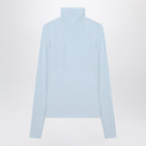 Sportmax Light blue jersey knit turtleneck sweater