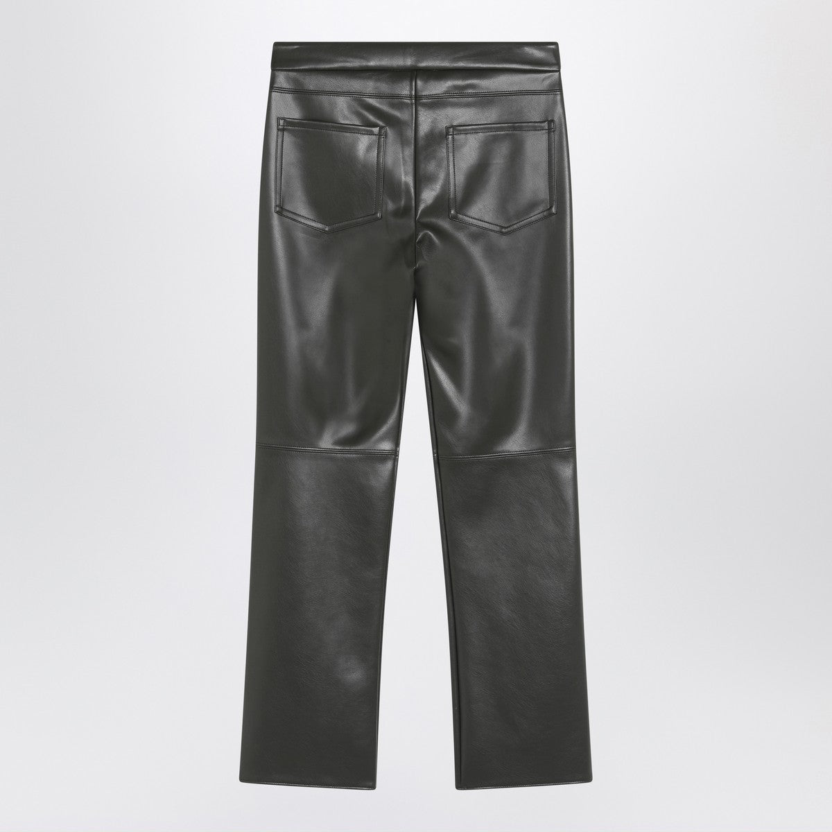S Max Mara Dark green trousers in coated fabric