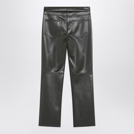 S Max Mara Dark green trousers in coated fabric