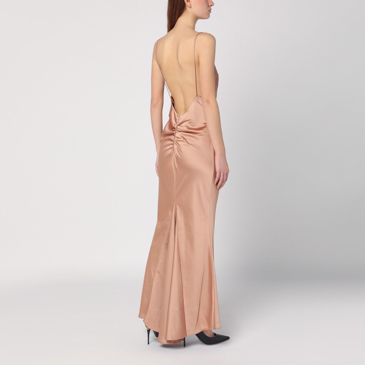THE ANDAMANE Light pink dress with back draping