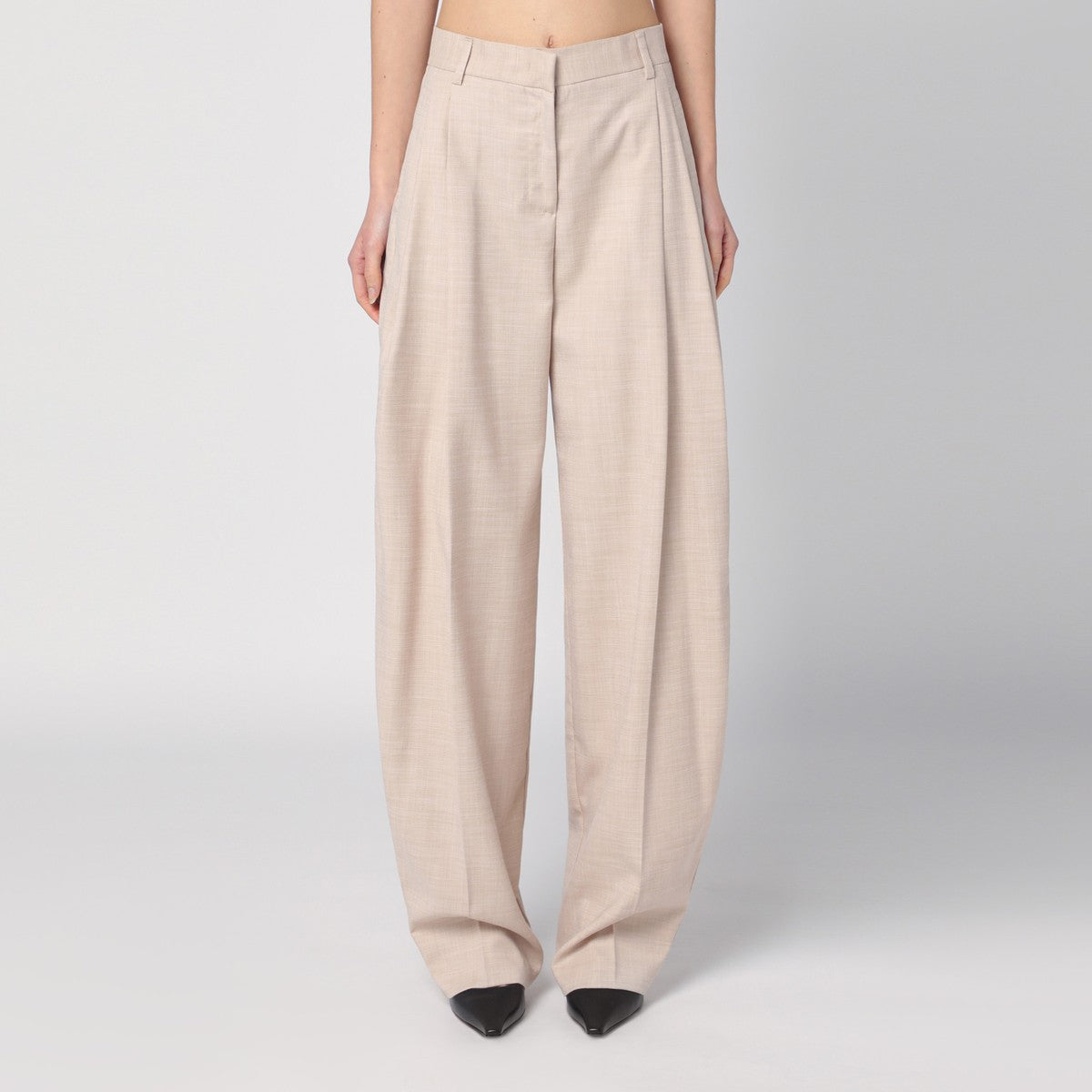 THE ANDAMANE Wide sand-coloured pants