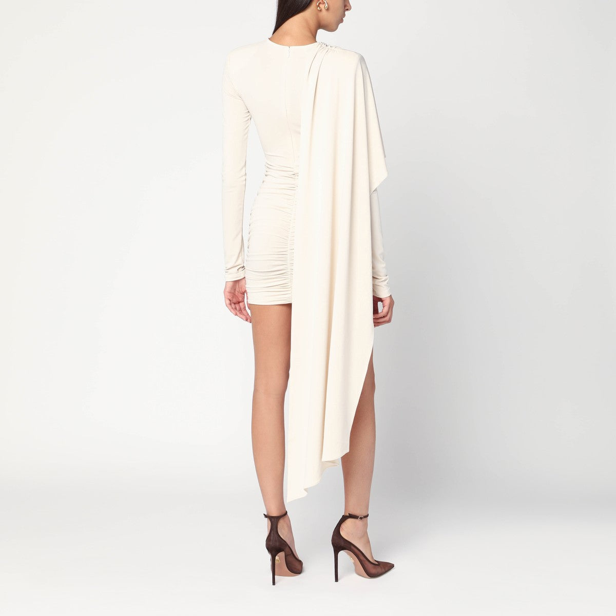 THE ANDAMANE Xenia ivory mini dress