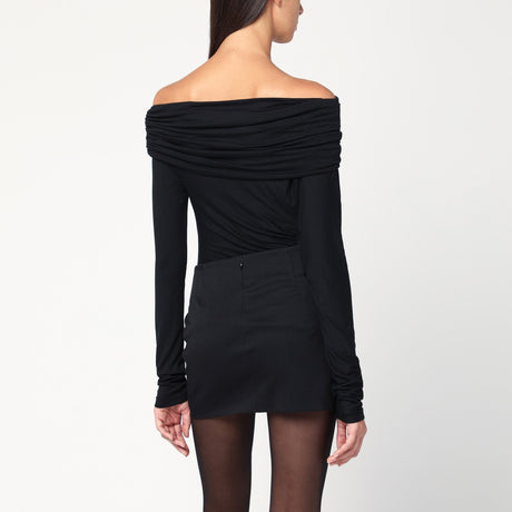 THE ANDAMANE Black Zoe off-the-shoulder top