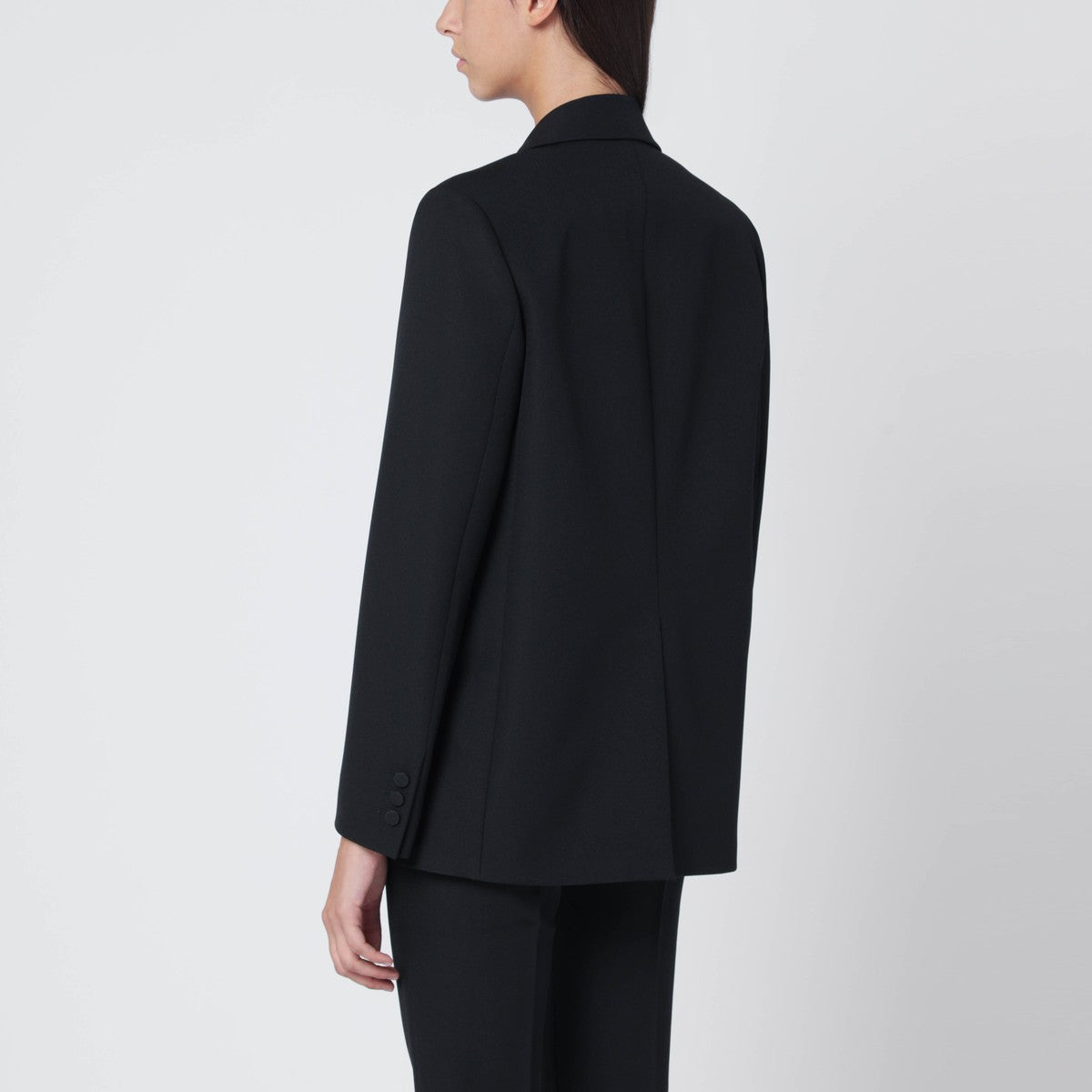 THE ANDAMANE Black Guia single-breasted jacket