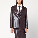 THE ANDAMANE Bordeaux faux leather single-breasted jacket