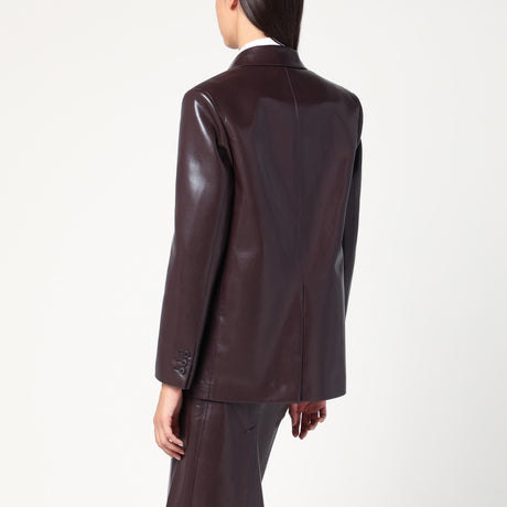 THE ANDAMANE Bordeaux faux leather single-breasted jacket
