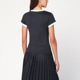 GANNI Dark grey cropped Teddy T-shirt