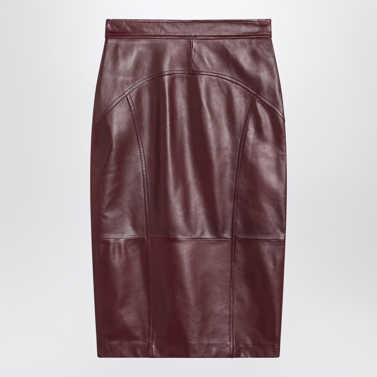 Max Mara Studio Bordeaux pencil skirt in nappa leather