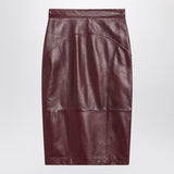 Max Mara Studio Bordeaux pencil skirt in nappa leather