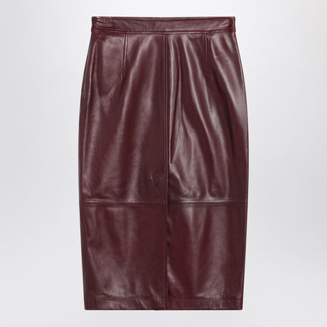 Max Mara Studio Bordeaux pencil skirt in nappa leather