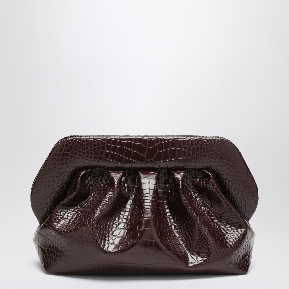 THEMOIRè Medium Bios clutch ebony crocodile effect