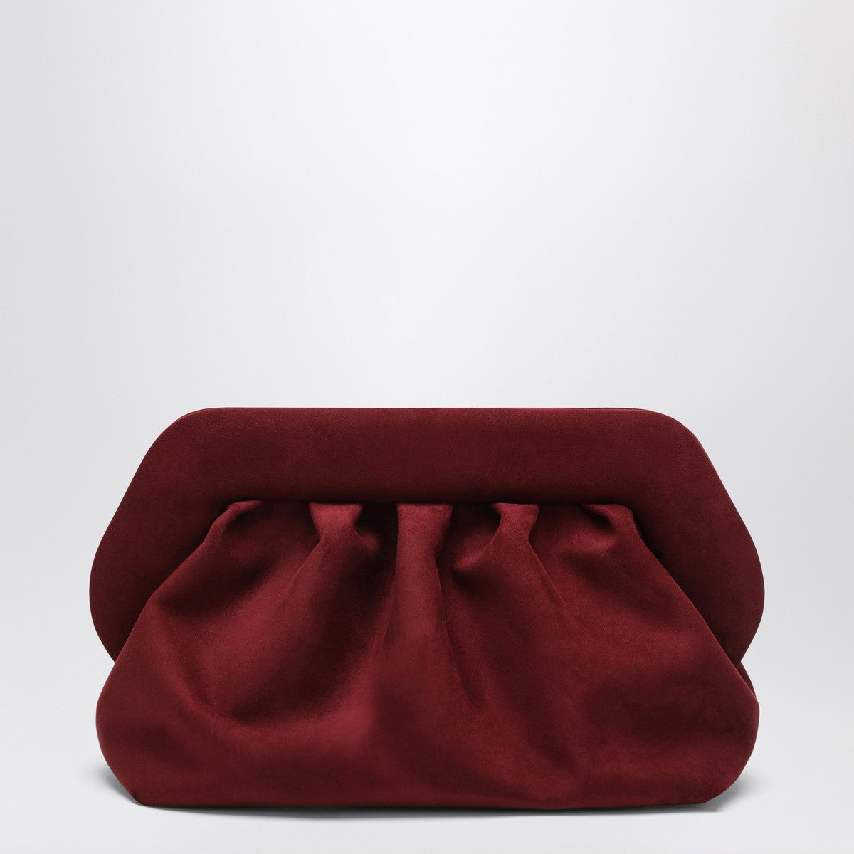 THEMOIRè Medium Bios clutch plum suede effect