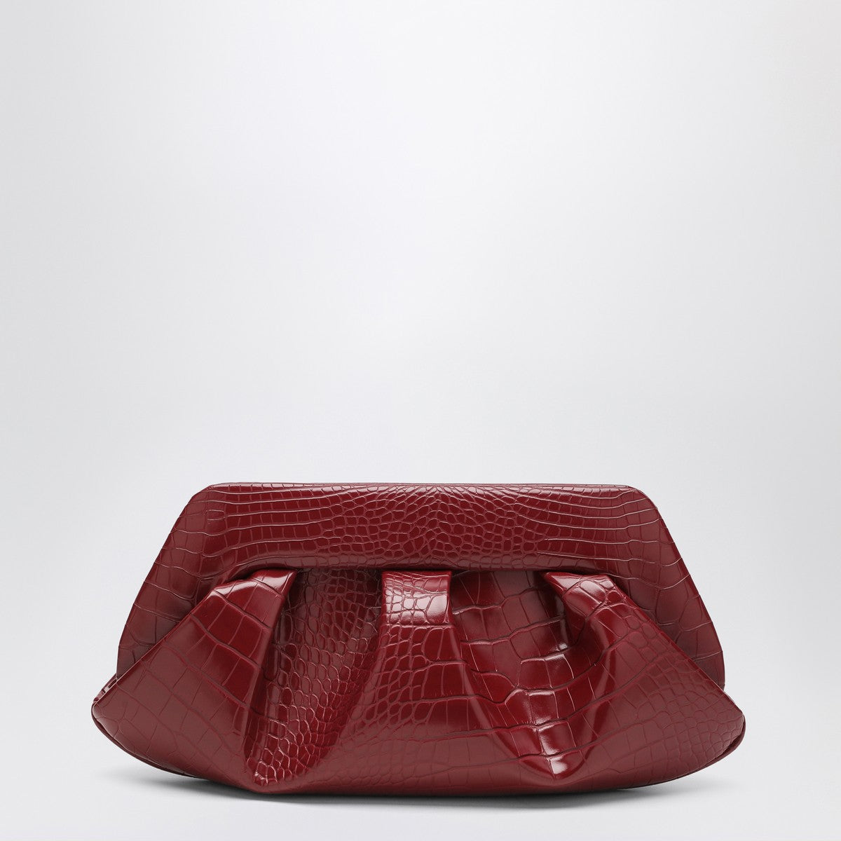 THEMOIRè Emera clutch plum crocodile effect