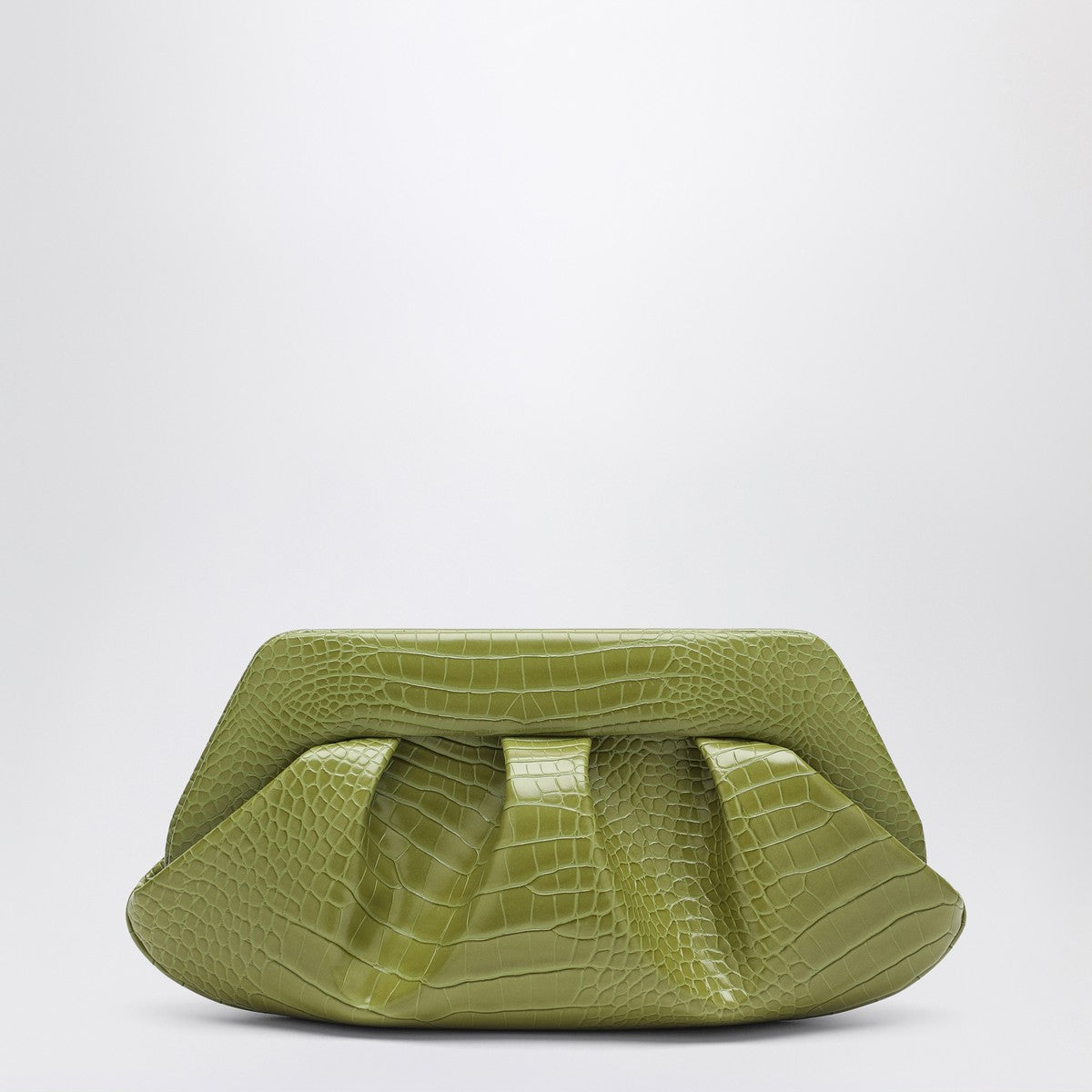 THEMOIRè Emera clutch kiwi crocodile effect