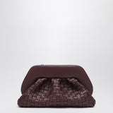 THEMOIRè Plum colored woven clutch Tia