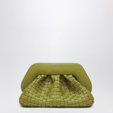 THEMOIRè Kiwi colored braided clutch Tia