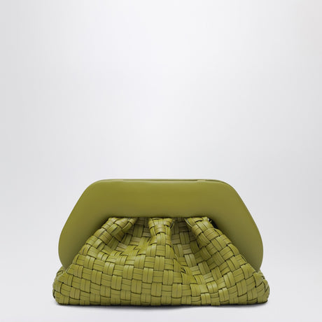 THEMOIRè Kiwi colored braided clutch Tia