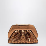 THEMOIRè Micro woven bronze laminate clutch Tia