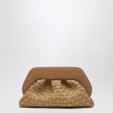 THEMOIRè Woven clutch Tia in biscuit color